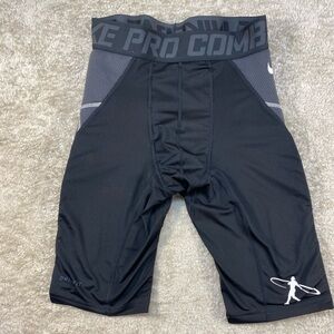 Nike Pro Combat Compression Shorts Boys Small  Black Padded Baseball # 238